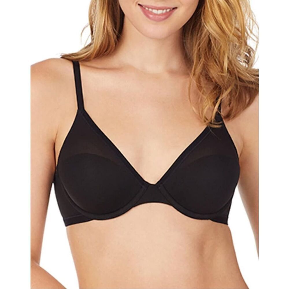 On Gossamer NWT size 32C black half cup dot Demi bra